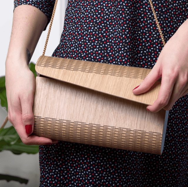 Sac en bois Irène Magnétique bleu / Noüne